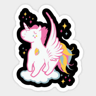 Cute Kawaii pink stars Penelope Magic Unicorn BoomBoomInk Sticker